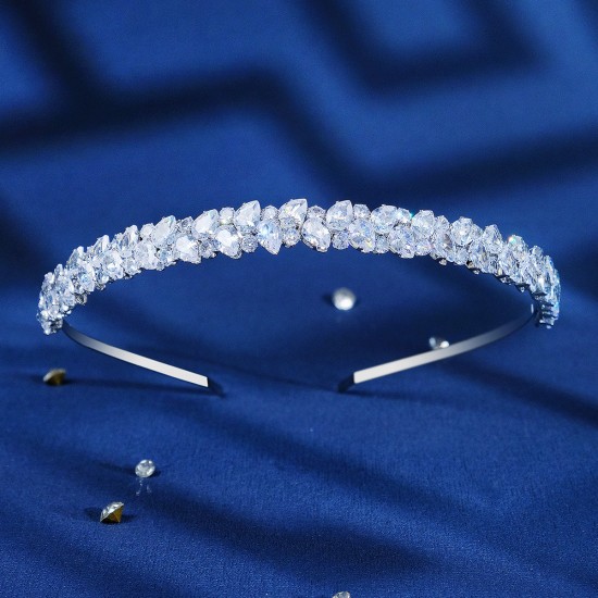 Daily accessories niche design hair accessories celebrities, light luxury inlaid diamond hinged high -level sensor -style headgear vermiculite hair hoop