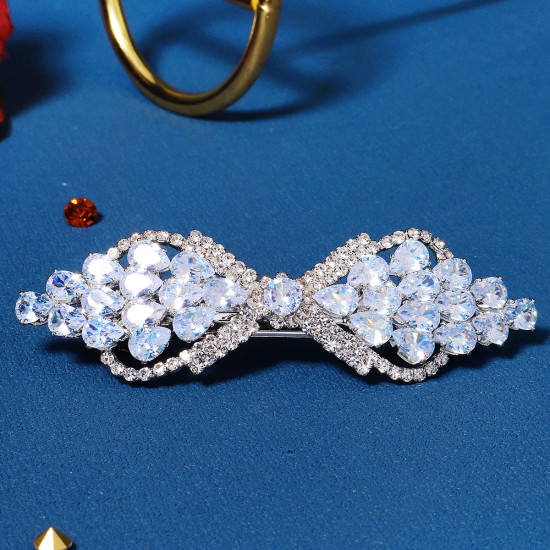 Japan and South Korea INS style simple hair accessories light luxury drill all -match hair clip bride dresses vinegar vermiculite spring clip