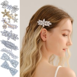 Korean jewelry ladies inlaid with hair clip women's high -level sensory versatile trim diamond rhinestone spring clip