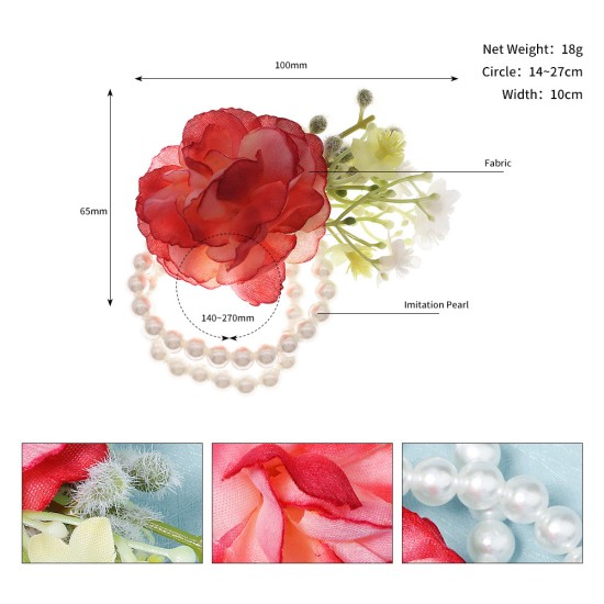 Western -style wedding jewelry simulation wrist flower sister group dress accessories pearl bro for the bride bridesmaid