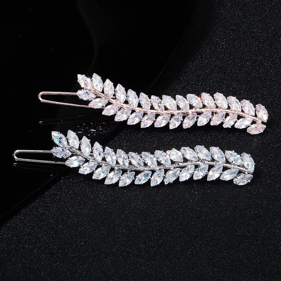 Korean hair accessories girl side clip metal bangs clip back head Elegant temperament rhinestone hair card vermiculite