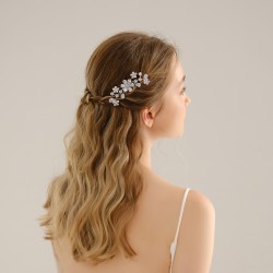 Bride's hair jewelry Wedding dress headwear simple ins Wilder plate hair rhinestone, stone hair comb, sun flower insert