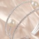 European and American new rhinestone pearl bracelet women high -level feel hand -made elastic bracelet Fashion versatile wide version open bracelet