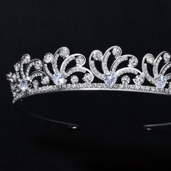 Bride wedding jewelry European and American new headdress temperament Queen Crown luxury vermiculite rhinestone Crown retro crown