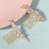 INS new bride jewelry luxury vermiculite hair combs European and American hair jewelry wedding dress headwear copper inlaid vermiculite