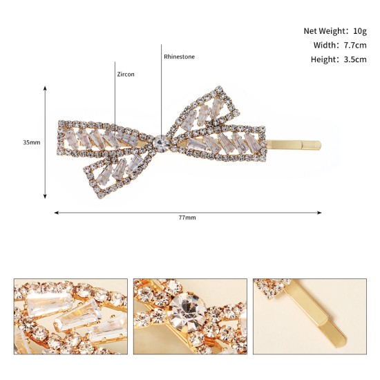 European and American headdress Creative vermiculite hair card daily out of the bangs side holding the fashion temperament bow, the word clip