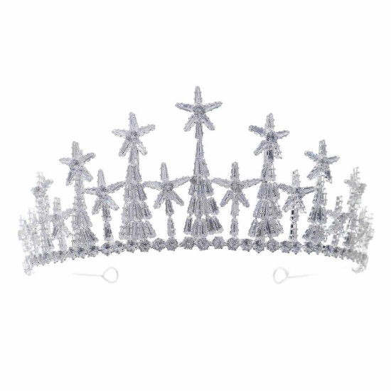 Cross -border new bride's crown dance party beauty pageant walking show headwear high -level sense luxury queen vermiculite big crown