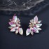 European and American cross -border bride earrings AB drill earrings birthday dance party jewelry high -end colorful butterfly long earrings