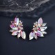 European and American cross -border bride earrings AB drill earrings birthday dance party jewelry high -end colorful butterfly long earrings