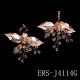 Korean beautiful super fairy ear decoration wild leaves crystal earrings bride wedding clothing clothing clothing handmade metal earrings