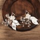 Korean beautiful super fairy ear decoration wild leaves crystal earrings bride wedding clothing clothing clothing handmade metal earrings