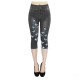 SpeedSmocks new European and American trend imitation denim printed yoga cropped pants small feet pants yj083