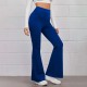 2022 Amazon European and American women's spring and summer new high -waisted thin trousers yoga sports running micro leisure pants