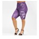 New denim digital printing sports leggings yoga pants elastic women's pants shorts, wholesale yj327