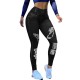 Amazon Europe and the United States new imitation denim high -waisted high elastic fitness training riding sports yoga pants yj663