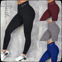 European and American Ali Sales Tongtao letters printing leggings elastic high -waist slim yoga pants spot Special sales