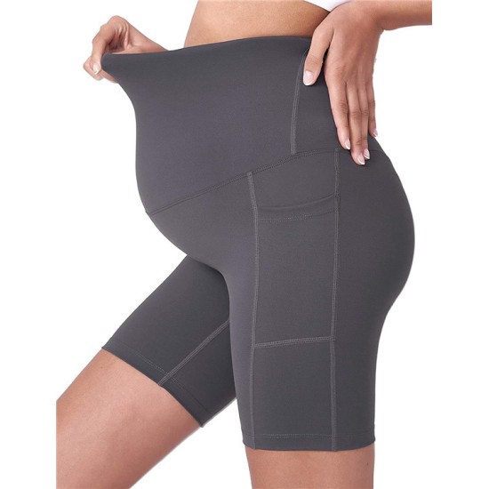 Amazon European and American new pregnant women sports lifting buttocks yoga pants fitness running shorts belly support yj576