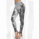 New women's digital printing European and American sports yoga pants imitation denim wholesale yj2525