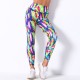 INS cross -border digital printed air -breathable floral yoga pants female high -waisted high elastic sports running fitness pants yj970