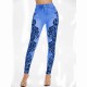 New women's digital printing European and American sports yoga pants imitation denim wholesale yj2525