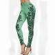 New women's digital printing European and American sports yoga pants imitation denim wholesale yj2525