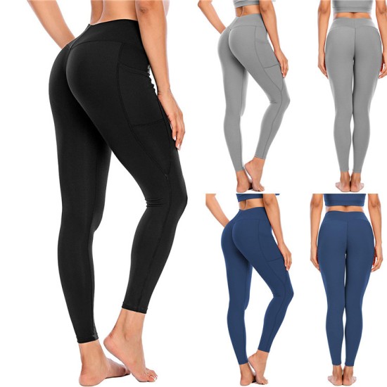 New cross -border European and American yoga fitness high waist high elastic sports training running tight ladies trousers yj638