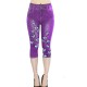 SpeedSmocks new European and American trend imitation denim printed yoga cropped pants small feet pants yj083