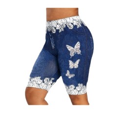 European and American printed denim leggings pork pants yoga pants Yiwu shorts women's pants dance pants yj2104