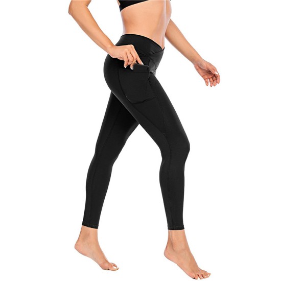 New cross -border European and American yoga fitness high waist high elastic sports training running tight ladies trousers yj638