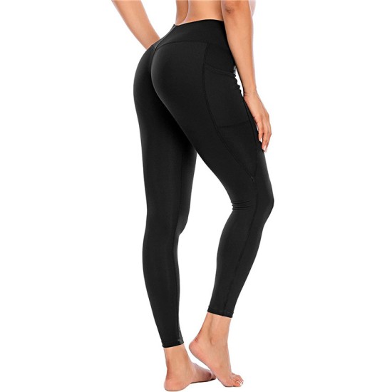 New cross -border European and American yoga fitness high waist high elastic sports training running tight ladies trousers yj638