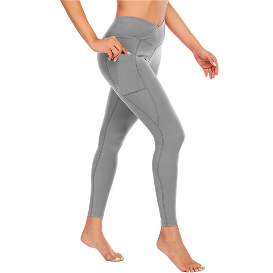 New cross -border European and American yoga fitness high waist high elastic sports training running tight ladies trousers yj638