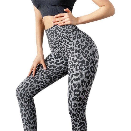 Ms. Ukura and the United States in Europe and the United States New Wrinkle Fashion Yoga Training High Elastic Printing Fitness Bottom Pants yj545