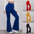 2022 Amazon European and American women's spring and summer new high -waisted thin trousers yoga sports running micro leisure pants