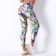 INS cross -border digital printed air -breathable floral yoga pants female high -waisted high elastic sports running fitness pants yj970