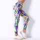 INS cross -border digital printed air -breathable floral yoga pants female high -waisted high elastic sports running fitness pants yj970