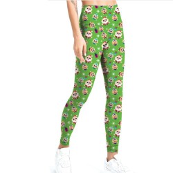 2022 new ladies printed trousers multi -color fashion high waist -wear leggings yj365