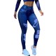 Amazon Europe and the United States new imitation denim high -waisted high elastic fitness training riding sports yoga pants yj663