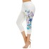 Amazon's new European and American cross -border printed yoga sports ladies bottoming cropped pants pants yj082