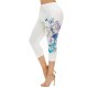 Amazon's new European and American cross -border printed yoga sports ladies bottoming cropped pants pants yj082