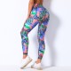 INS cross -border digital printed air -breathable floral yoga pants female high -waisted high elastic sports running fitness pants yj970