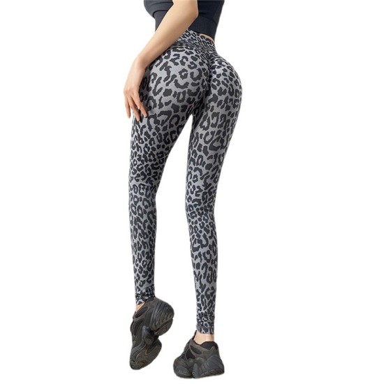 Ms. Ukura and the United States in Europe and the United States New Wrinkle Fashion Yoga Training High Elastic Printing Fitness Bottom Pants yj545