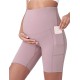 Amazon European and American new pregnant women sports lifting buttocks yoga pants fitness running shorts belly support yj576