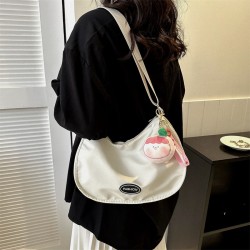 Customer bag female 2023 new tide cute large -capacity saddle bag fashion sweet pink canvas dumpling bag