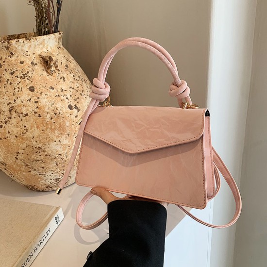 Retro Yangshi Shoulder Bag 2024 New Women's Korean Pure Color Fashion Simple Body Fang Bags Bag Women's Bag