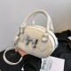 2024 new high -end sense spring and summer wild -shoulder messenger bag, butterfly knot handbag texture exquisite square bag