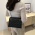 Texture chain simple lady fashion bag 2024 winter new rhombus casual messenger bag large -capacity women's bag