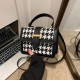 2024 fashion bags casual wild square bag shoulder bag checkered handbags with simple solid color underarm bag