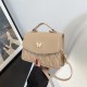 Pure -colored diamond handbag 2024 retro fashion messenger bags simple casual foreign style small bag