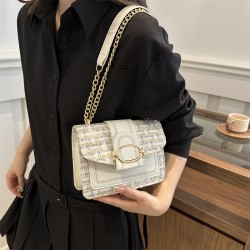 2024 new trend plaid casual women's bag Xiaoxiangfeng metal lock chain Shop shoulder bag messenger Xiaofang women's bag