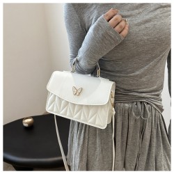 Pure -colored diamond handbag 2024 new retro fashion crossbody bag simplicity, casual foreign gas shoulder small bag